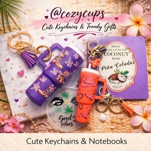 Small key chains and Notebooks